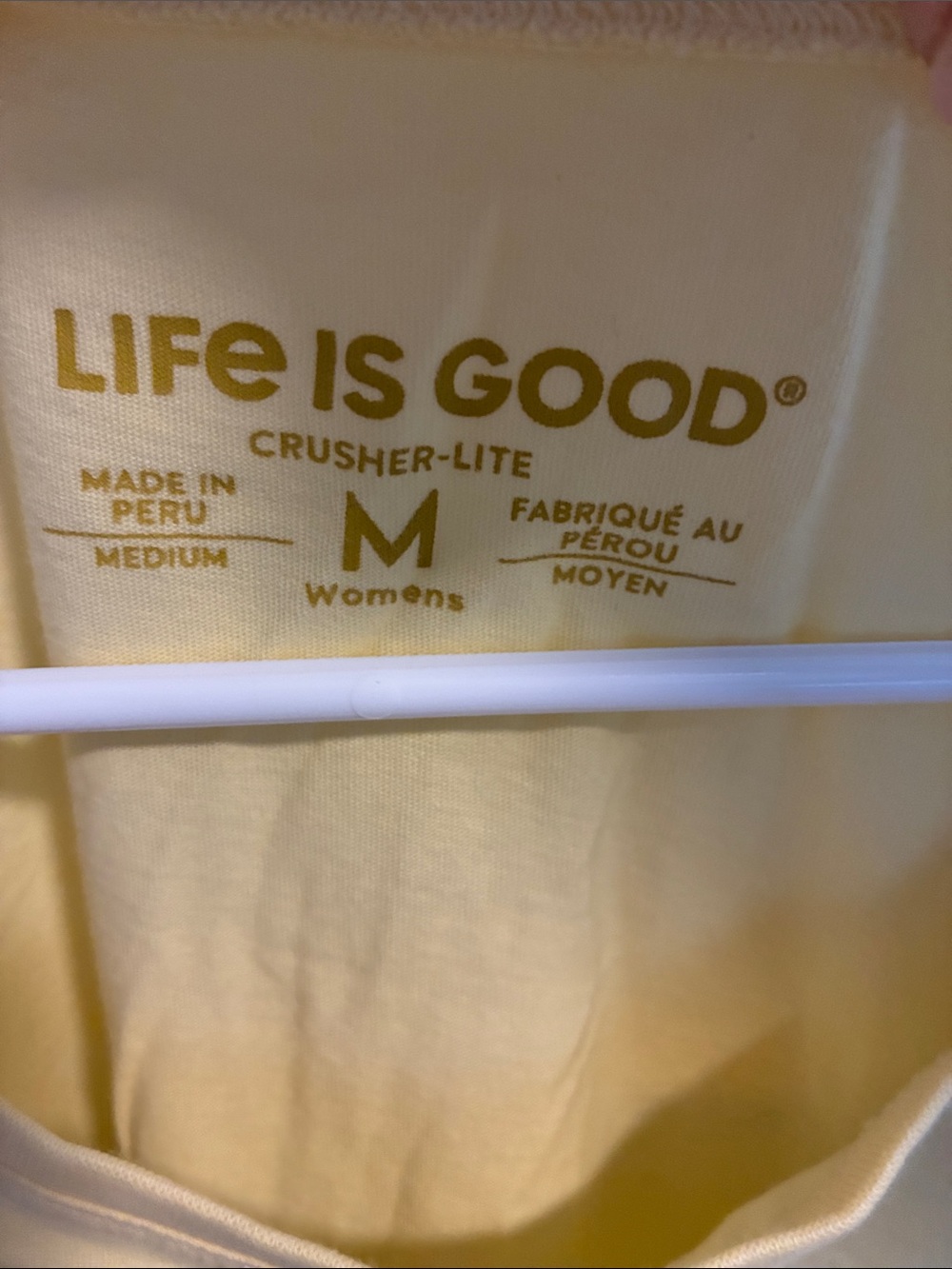 Life Is Good Pale Yellow Palm Tree Graphic Tank Top - Picture 2 of 3